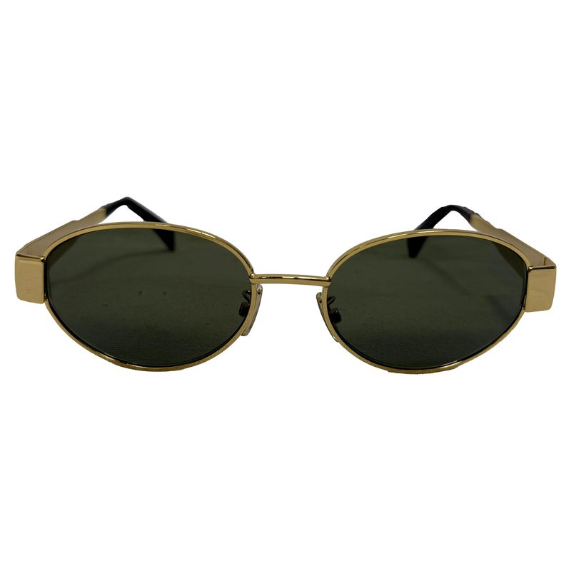 Celine Triomphe Sunglasses In Gold Metal